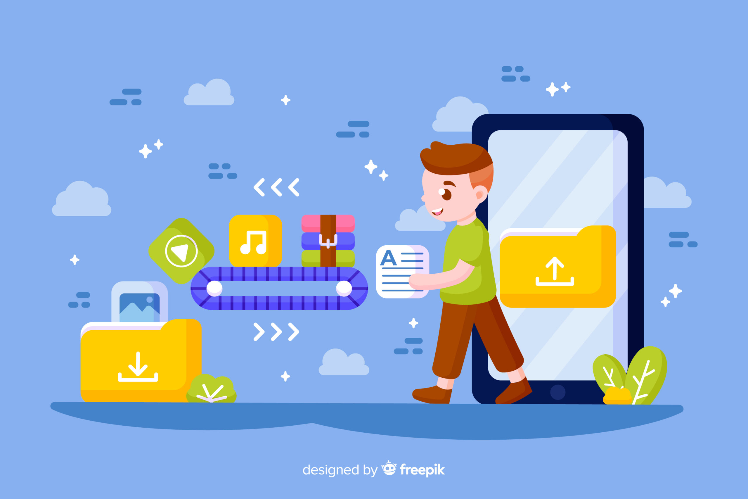 Android smartphone APK file download illustration showing sideloading concept